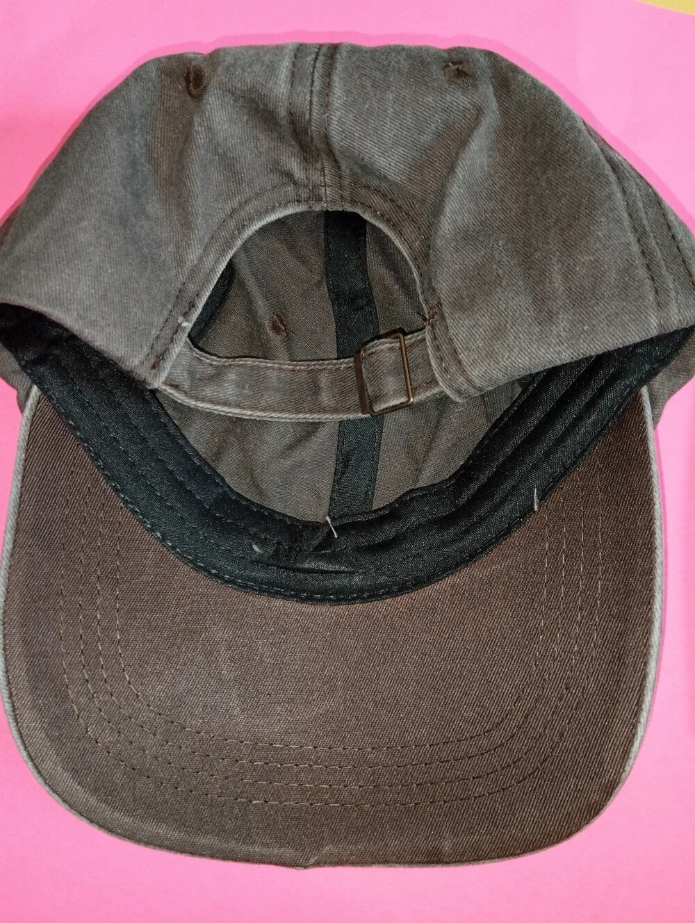 Vintage-Style Gray Baseball Cap with Embroidered Eagle, Texas Coasters And Sign